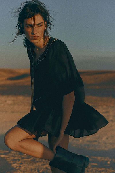 H&M Tie-detail poplin blouse