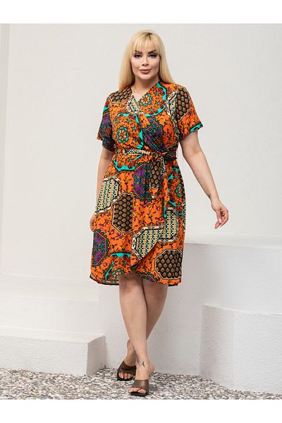MODA Women's Plus Size Bib Collar Woven Dress