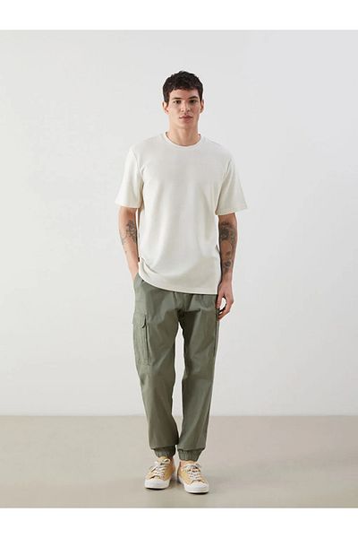 LC Waikiki Ανδρικό κοντομάνικο μπλουζάκι XSIDE Beige Crew Neck