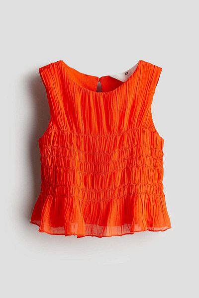H&M بلوزة ببلوم مزينة بالتطريز