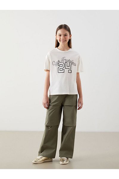 LC Waikiki Elastic Waist Girl's Trousers S57169Z4Nvy