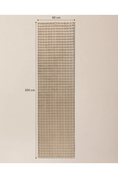 LİNOS HOME Velvet Serisi Vizon Bubble Yolluk Özel Puffy Peluş Halı Yıkanabilir Kaymaz Taban Antre Hol Yolluk