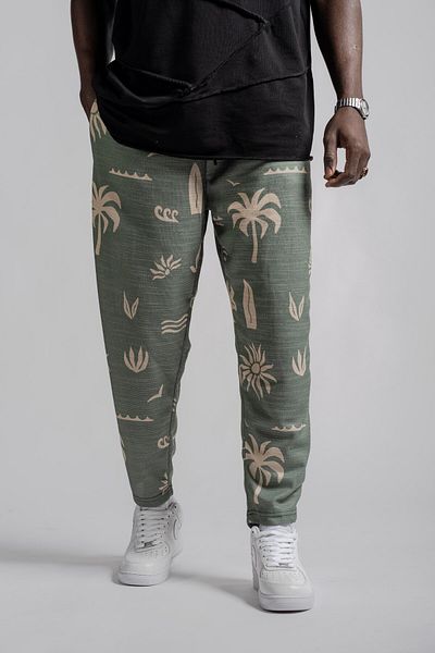 Superbluemexico Unisex Ethnic Patterned and Figured Street Style Baguette Trousers