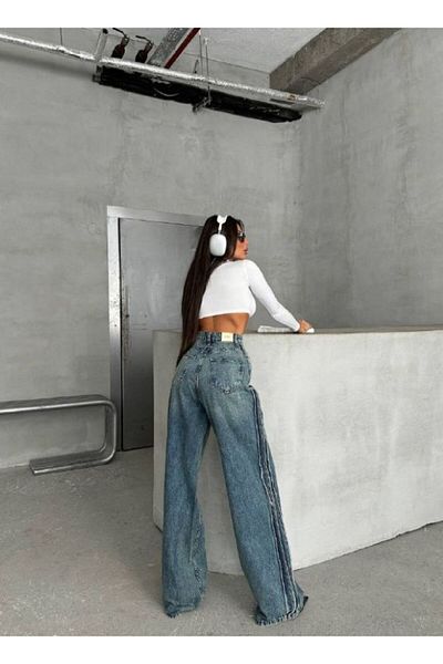 DENİKK ΤΡΕΝΔΙΑ ΕΙΚΟΝΙΚΟ ΣΧΕΔΙΟ BAGGY JEAN ΤΖΙΝ ΠΑΝΤΕΛΟΝΙ