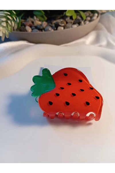 EUROAKSESUAR KÜÇÜK BOY ÇİLEK DESENLİ MANDAL TOKA