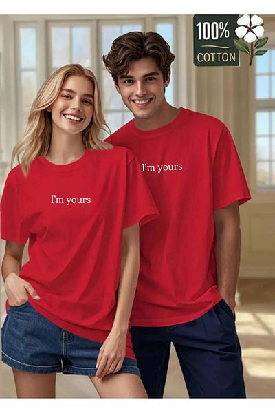 woonkey Printed Lover Couple Combination Oversize T-Shirt Set of 2 T-Shirts