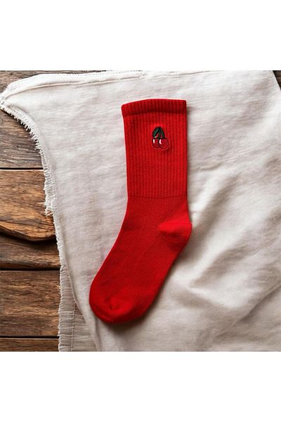 MODA Colorful Design Fruit Embroidery Socket Unisex Socks
