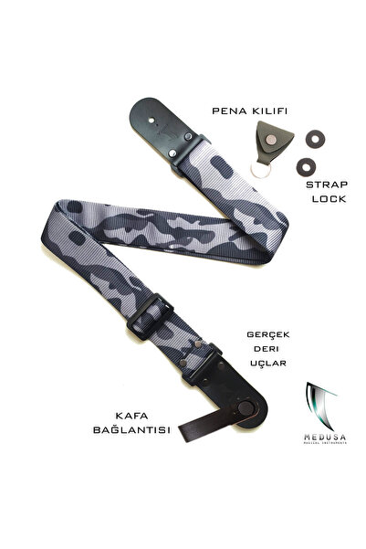 MEDUSA SOLDIER MODEL HAKİKİ DERİ UÇLU GİTAR ASKISI, ASKI KAYIŞI,GUITAR STRAP ...