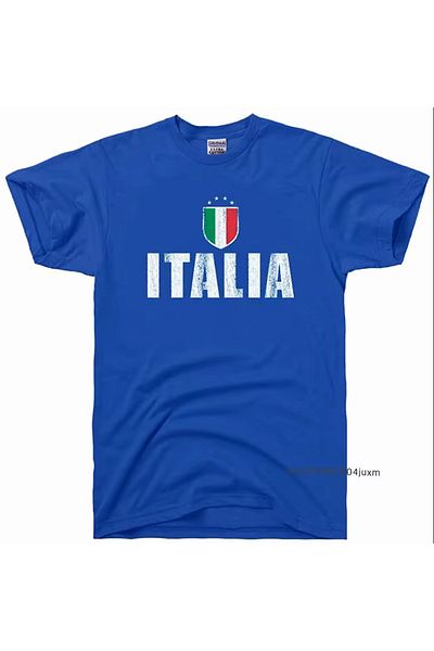 l'eivor Italia Printed Saks Blue Cotton T-Shirt