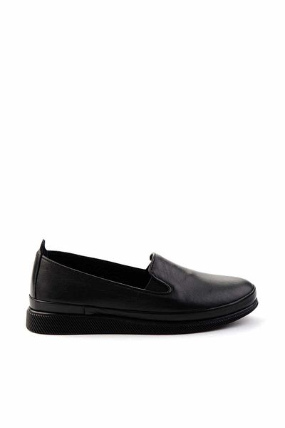 Bambi Black Leather Women's Casual Shoes K 01809200103