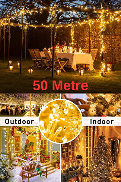 Janva 25-50-75 metre Günışığı Led Yılbaşı Düğün Parti Süsü Aydınlatma Işık Ma...