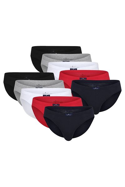 Tom Tailor Herren Slip, 10er Pack - Mini Slip, Basic, einfarbig