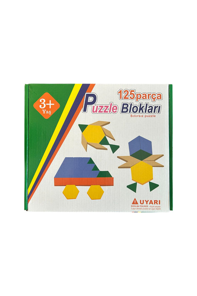 antiola Ahşap Puzzle Tangram Oyun Seti, Eğitici Zeka Gelişim Oyuncağı, 125 Parça, 3+ Yaş