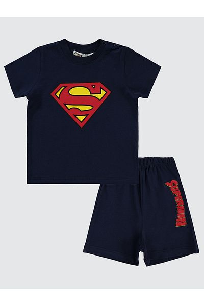 Superman Baby Boy Shorts Set 6-18 Months Navy Blue