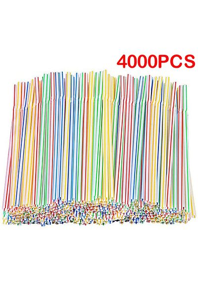 Choice 4000 قطعة 1000-6000 قطعة مصاصات شرب بلاستيكية منحنية ملونة للاستخدام مرة واحدة قابلة لإعادة الاستخدام لحفلات الزفاف
