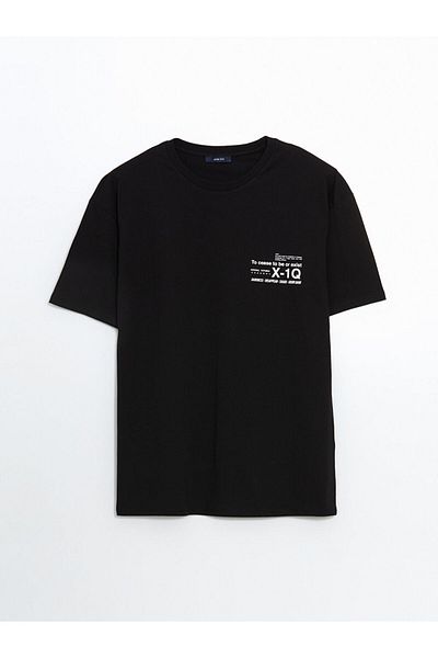 LC Waikiki Ανδρικό μπλουζάκι LCW Crew Neck με εμπριμέ χτενισμένο βαμβάκι