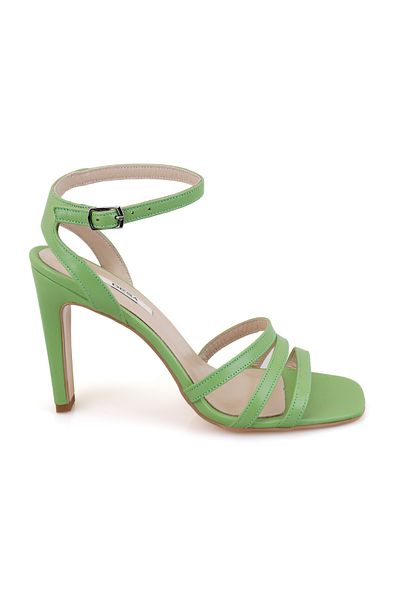 Desa Women's Green Leather Evening Dress Sandals