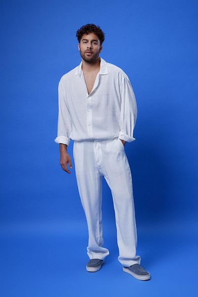 NGR Bernal Draped Shirt White