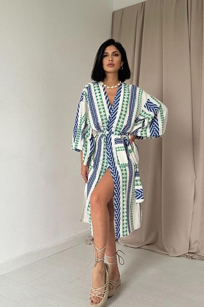 KAZAK Blue Patterned Kimono