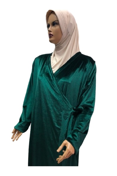 eflin Ρούχα Kadime - Φόρεμα προσευχής μεγάλου μεγέθους βελούδο / πράσινο