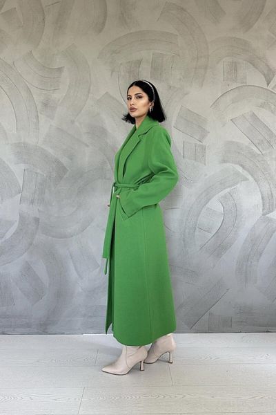 leyla sanat sanata yeni bir bakış açısı Leyla Sanat Sanata a New Perspective Green Belted Midi Coat