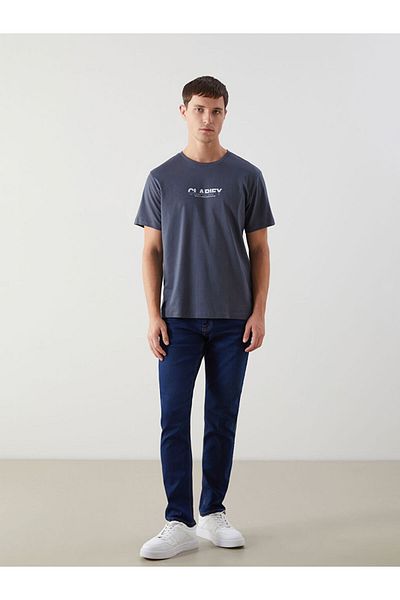 LC Waikiki Tricou pentru bărbați din bumbac pieptănat cu mânecă scurtă cu decolteu și mânecă scurtă - S5KU04Z8