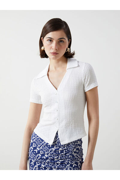 LC Waikiki Γυναικεία μπλούζα με υφή LCW Vision Polo Neck