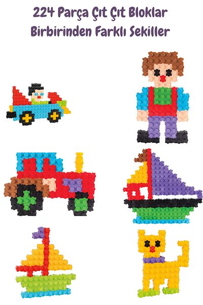 welcomein Toy Snap Blocks 224 Pieces Activity and Design Development Toy