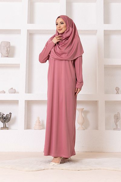 lumuteks Φόρεμα Dusty Rose One Piece με μαντίλα