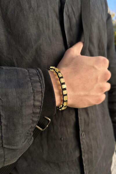 dergah tesbih Dominik Yeşil Kaya Damla Kehribar Bileklik