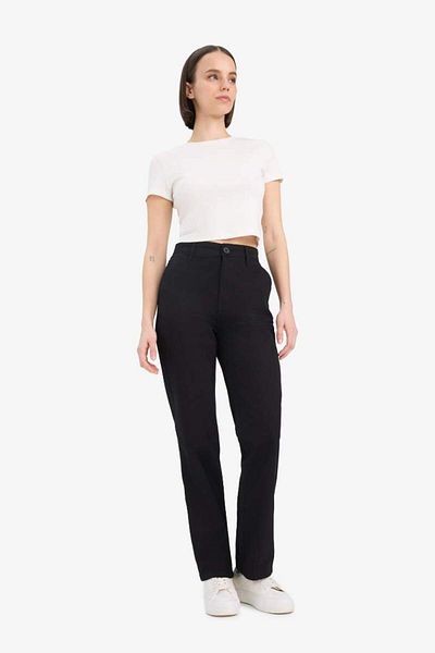 DeFacto New Season Coool Straight Fit Winter Gabardine Trousers High Waist