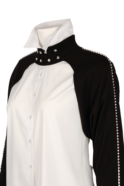 Vedi Oversize Boğazlı Uzun Kol Minimalist Kadın Bolero - VD4030