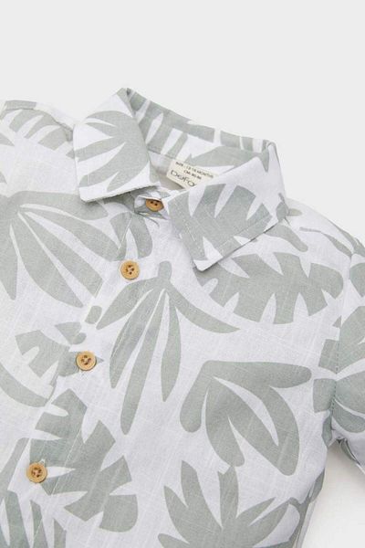 DeFacto New Season Baby Boy Tropical Patterned Flared Poplin Long Sleeve Shirt