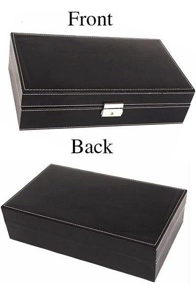 COOYA 8 2 Grids Watch Box,pu Leather Jewelry Holder Organizer For Bracelet Watch Jewelry Display,black