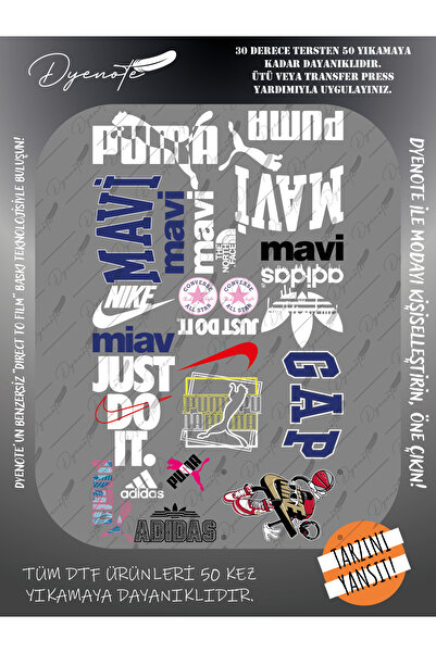 DYENOTE Karışık Markalar Baskı Seti 1 Metre - Ütüyle Yapıştır