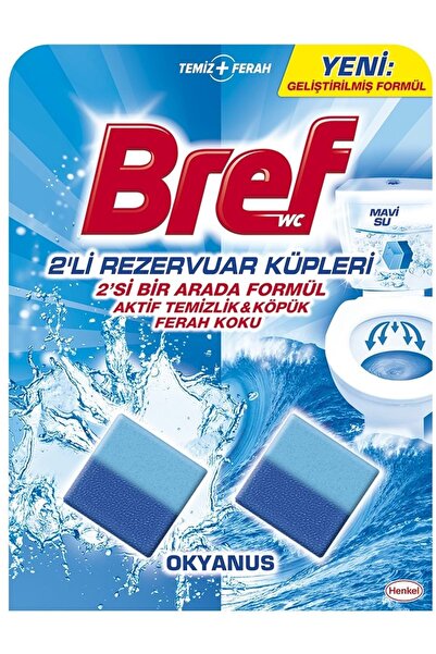 Bref Koku Giderici Jel Küpü - Okyanus (Klozet - Rezervuar - Tuvalet - Blok) (24 Lü Set) (12PK*2)