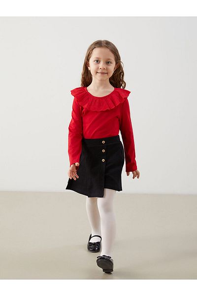 LC Waikiki New Season Elastic Waist Girls' Shorts Skirt and Pantyhose 2-Piece - S55331Z1