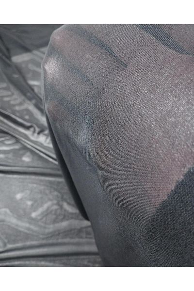 Kumaş Parça Μαύρο Λαμέ Φύλλο Διχτυωτό Πλάτος: 140 cm