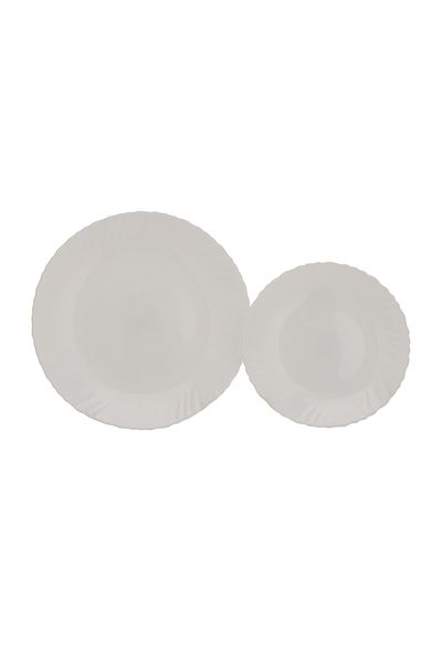 DELCASA Opalware Dinner Set, 12 Pcs White Dinner Set, DC2133