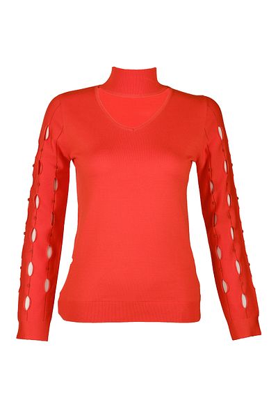 Vedi Minimalist V-Neck Detailed Cut Women's Sweater - 2025 Trends