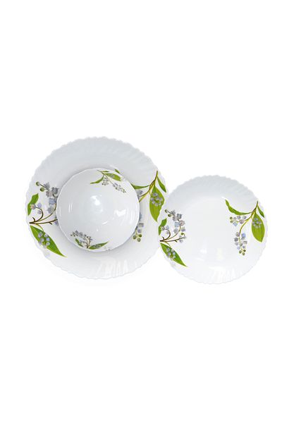DELCASA 12 Piece Botanical Bliss Opalware Dinner Set- DC3303