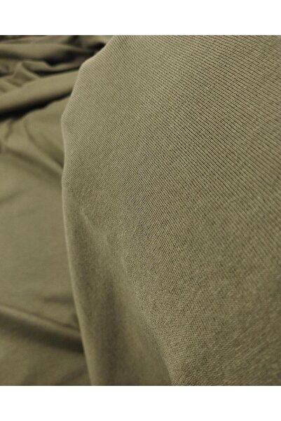 Kumaş Parça TEK EN Bumbac pieptănat interlock în culoarea kaki Lățime: 100 cm