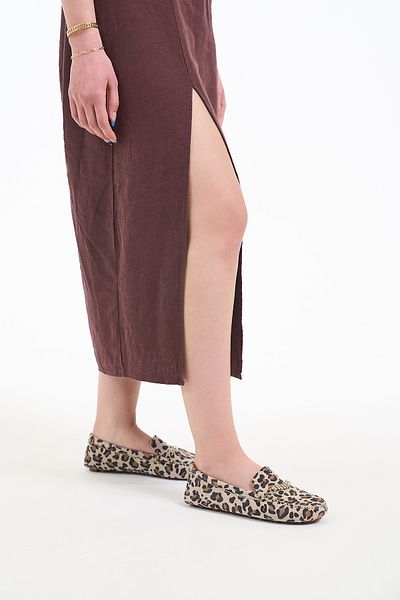 Louis Cardy Balerini de damă din piele naturală cu model leopard Cecilia cu detaliu în piatră