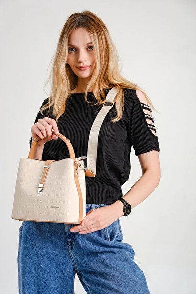 Just Polo حقيبة كتف كريمية 6014MH