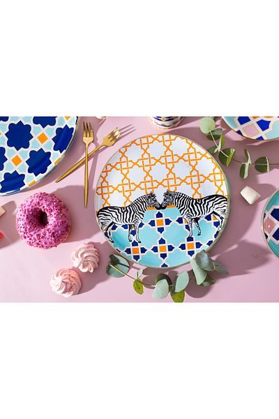 EMAYlab Jaolu 6-Piece Glass Cake Plate (Non-Out Pattern Warranty)