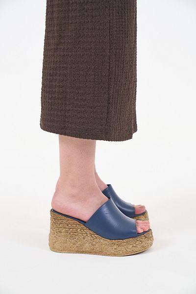 Louis Cardy Papuci de damă Gebb Denim Blue din piele naturală cu toc pană