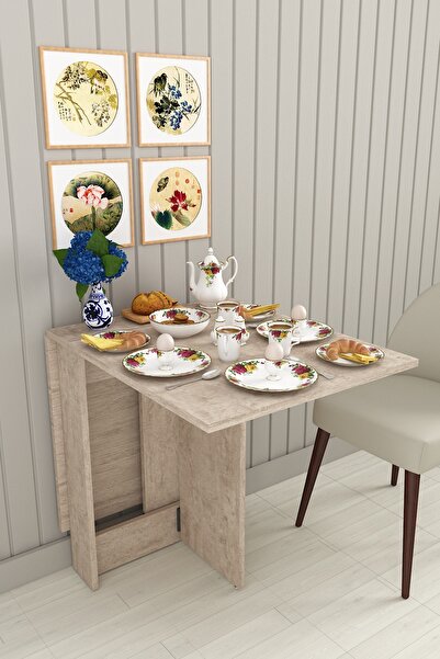 asratrend %100 MDFLAM Katlanır Mutfak Yemek Çalışma Masası KM-32