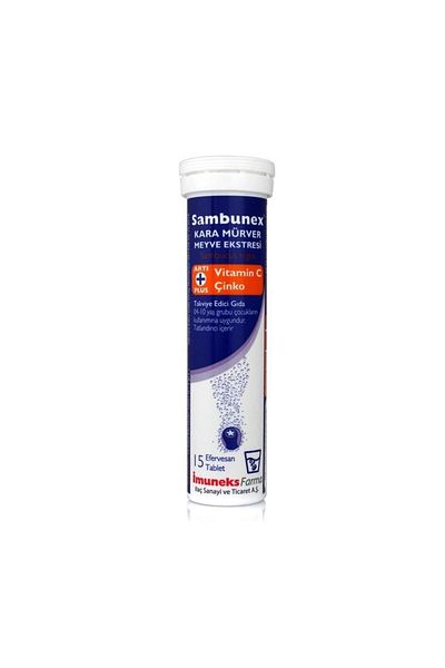 Imuneks Sambuneks - Black Elderberry Vitamin C and Zinc Effervescent Tablet Set of 20