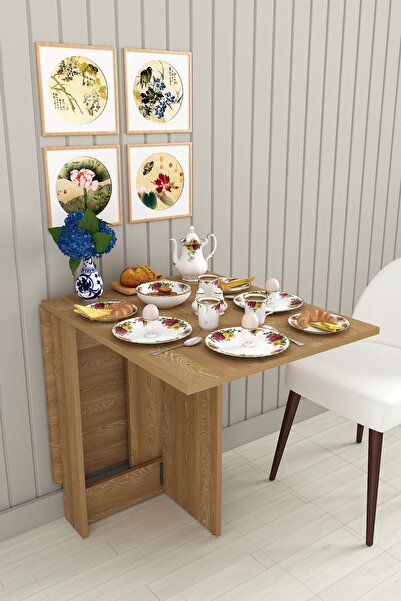 asratrend %100 MDFLAM Katlanır Mutfak Yemek Çalışma Masası KM-32