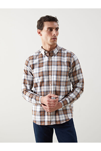 LC Waikiki Regular Fit Long Sleeve Plaid Gabardine Men's Shirt